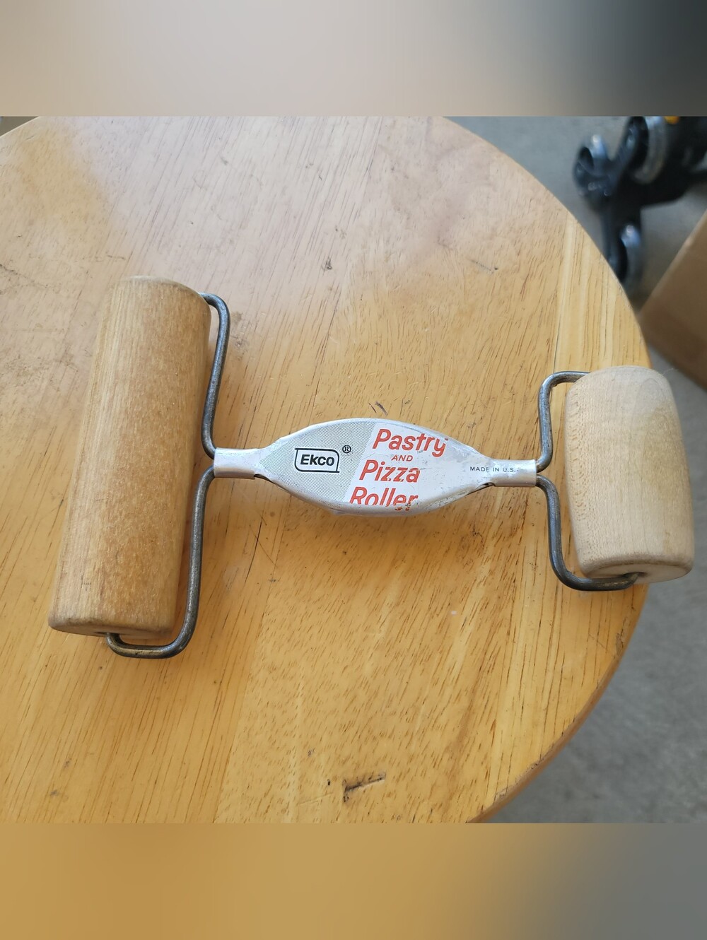 Vintage Ekco Pastry and Pizza Roller - Natural Wood Rollers